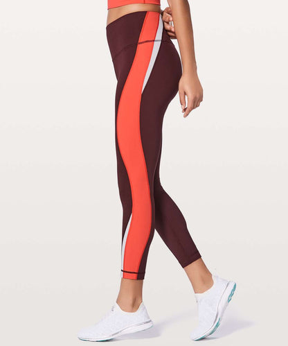 Lululemon Kick Serve Sweat Tight 25" in Bordeaux Drama / Vivid Flame / White - 6