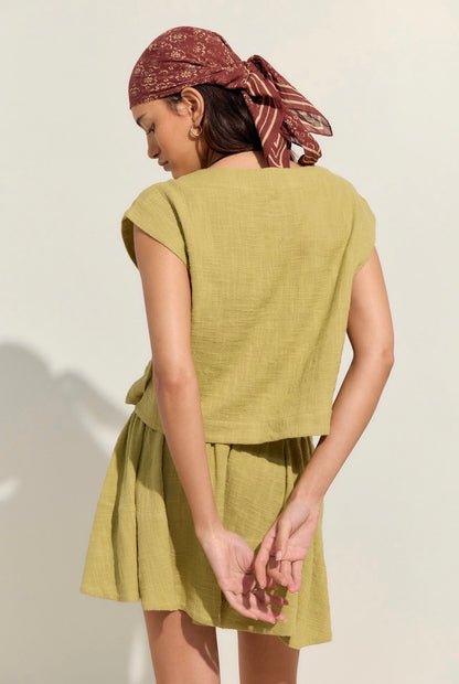 Free People Free-est Skye Mini Skirt in Avocado - Medium