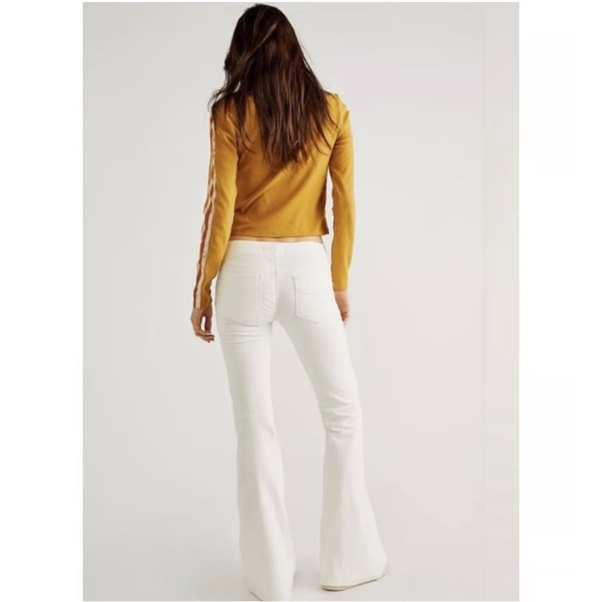 Free People White Pull On Flare Corduroys - 30