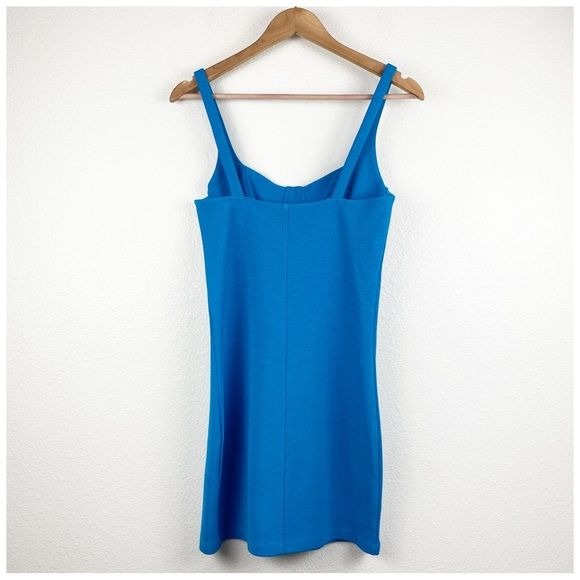 Zara Blue Corset Stitch Mini Dress Size Small