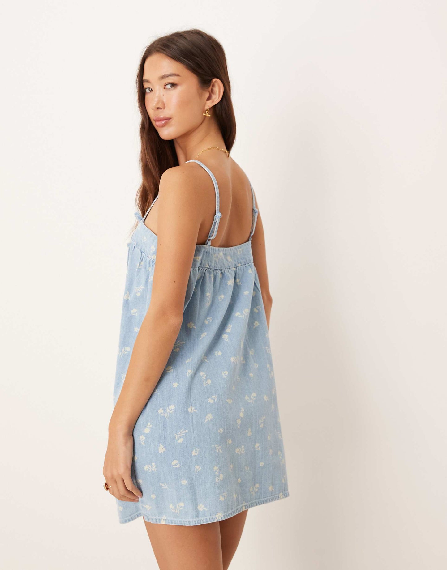 ASOS Soft Denim Floral Cami Mini Dress - 2