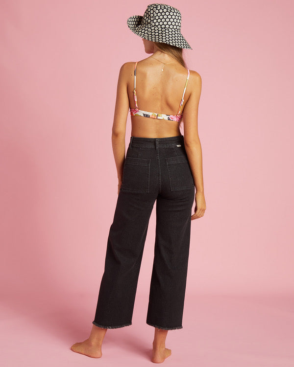 Billabong Free Fall Wide Leg Jeans in Black - 25
