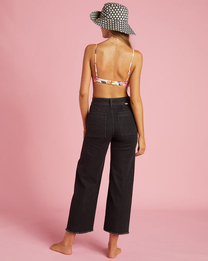Billabong Free Fall Wide Leg Jeans in Black - 25