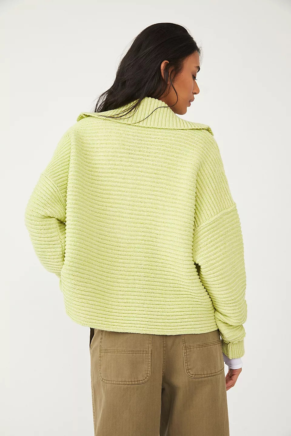 Free People Marlie Pullover Sweater in Acid Lime - XS