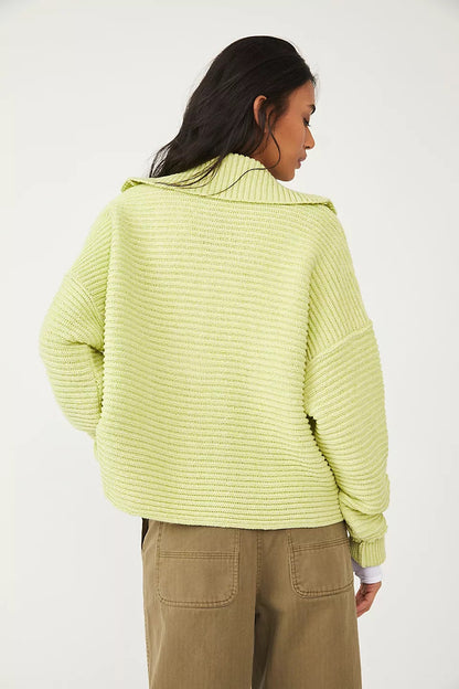 Free People Marlie Pullover Sweater in Acid Lime - XS