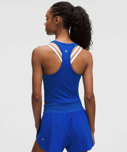 Lululemon Swiftly Tech Cropped Racerback Tank Top in Galactic Cobalt