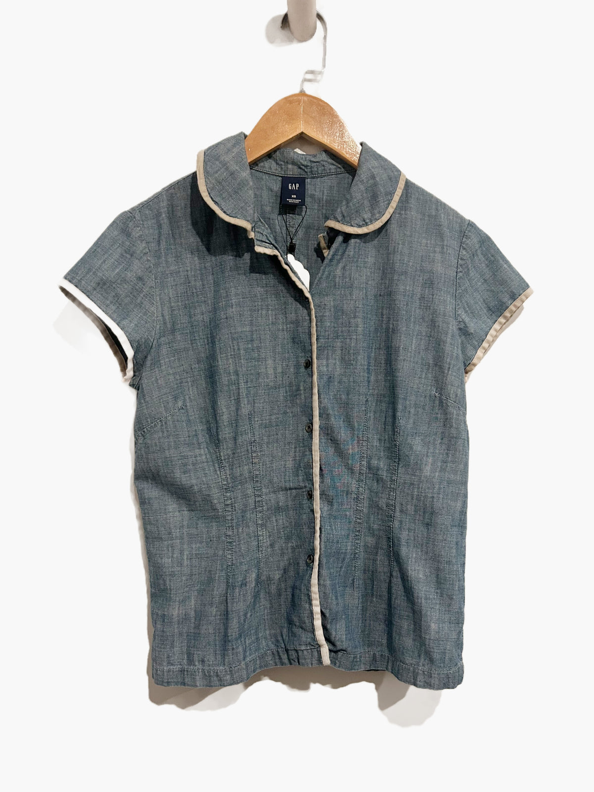 Gap Y2K Chambray Short Sleeve Button Down - XS