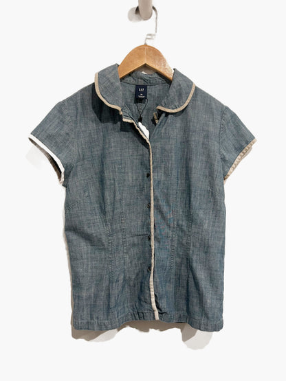 Gap Y2K Chambray Short Sleeve Button Down - XS