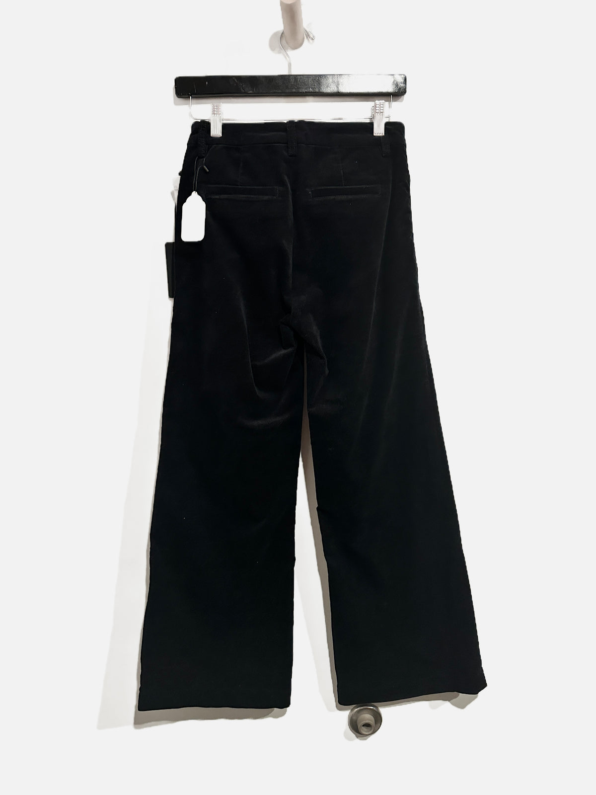 Kut NWT Meg High-Rise Velvet Wide Leg Pants in Black - 00