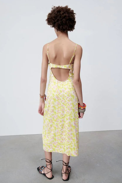 Zara Green Floral Midi Dress - Medium