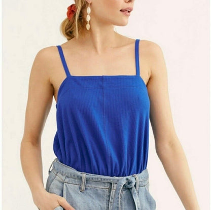 Free People Marissa Bodysuit in Primary Blue - XS
