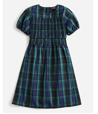 Crewcuts Green/Navy Plaid Dress - 12