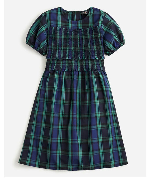 Crewcuts Green/Navy Plaid Dress - 12