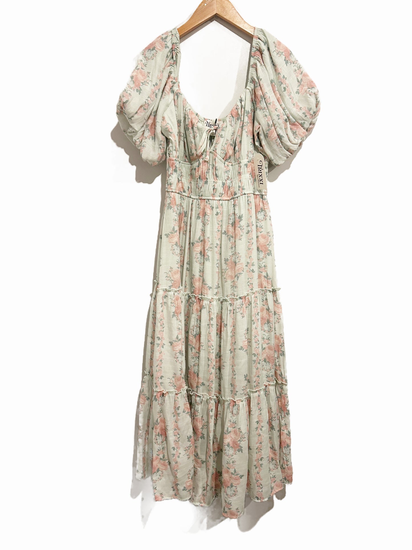 Trixxi Green Floral Maxi Dress - Small
