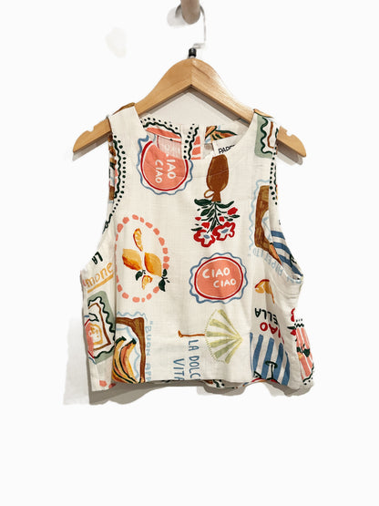 Paper Heart La Dolce Vita Postcard Print Tank - Small