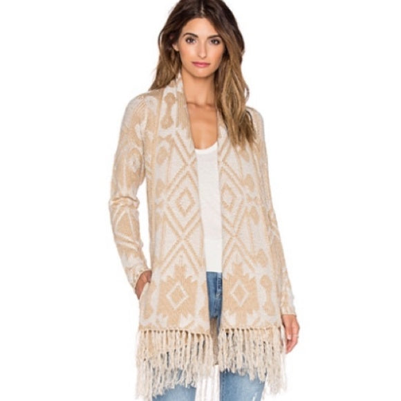 Mumu Mellow Brown Aztec Printed Cardigan - Medium