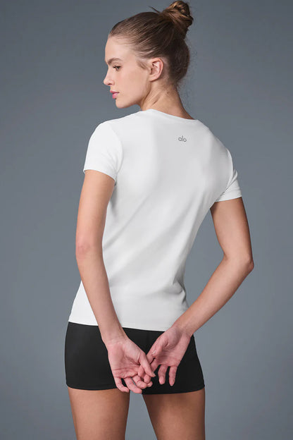 Alo Yoga White SS Tee - Large