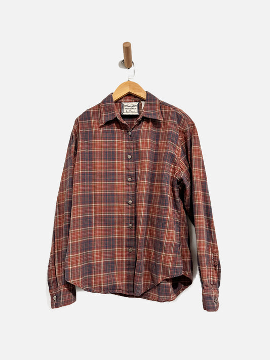 Wrangler Western West Brown Plaid Flannel