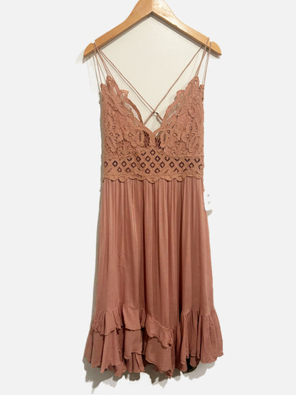 Free People Adella Slip Dress in Rose - Medium
