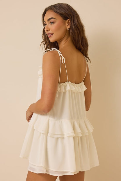 Altar’d State NWT Athena Flowy Romper in Cream - XXS