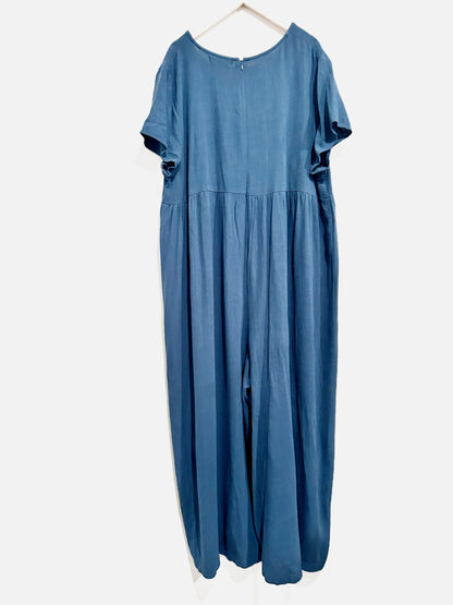 Natural Life Blue Linen Jumpsuit - Large