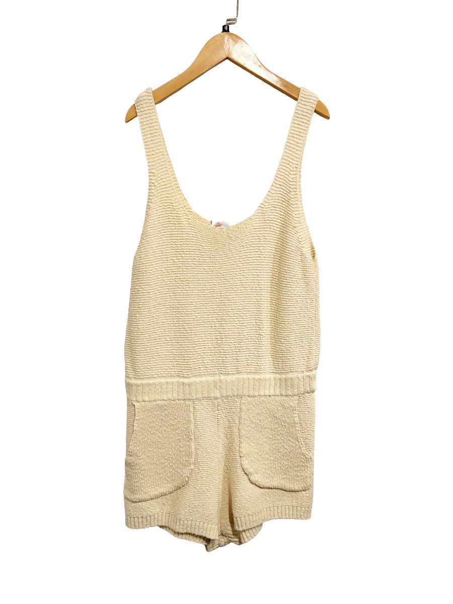 Free People Beach Declan Sweater Romper in Cream - Medium