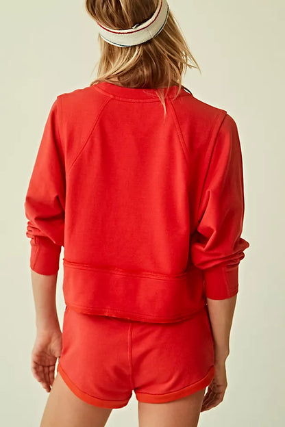Free People Movement Where The Wind Blows Sweatshirt in Red - XS
