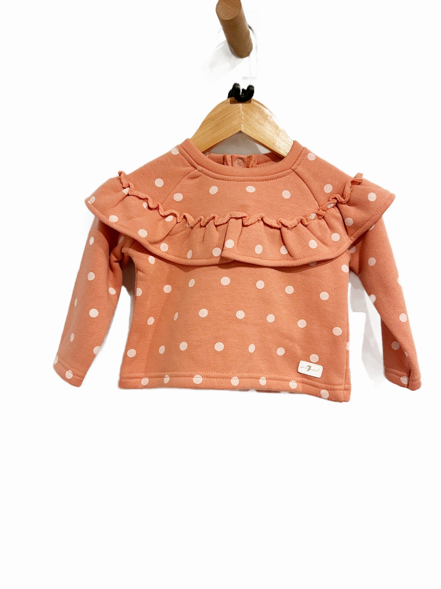 7 For All Mankind Kids Pink Polka Dot Set - 12m