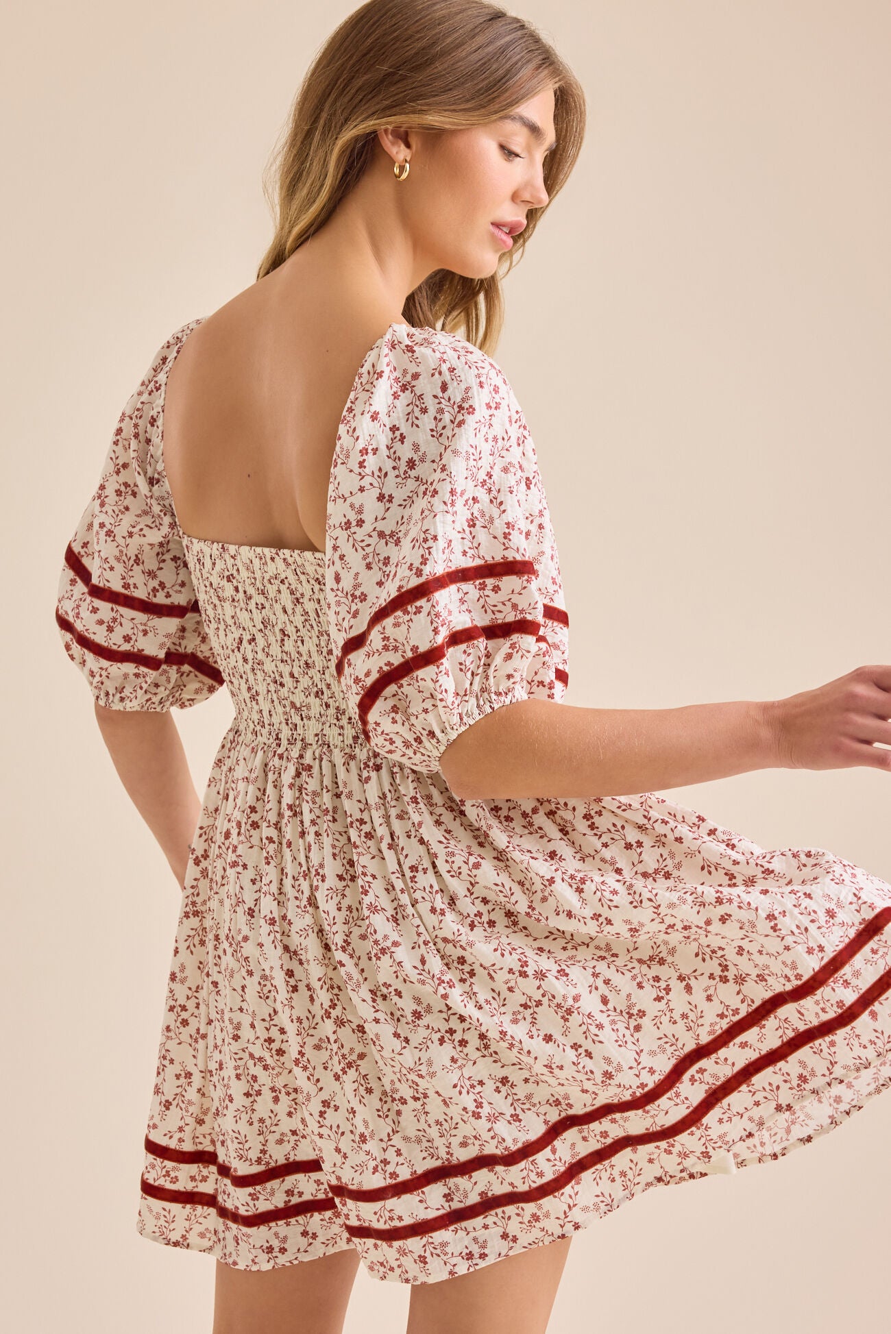 Altar’d State Chaya Puff Sleeve Mini Dress - Medium