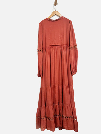 A Collective Story Orange Lace Trim Maxi Dress - XS