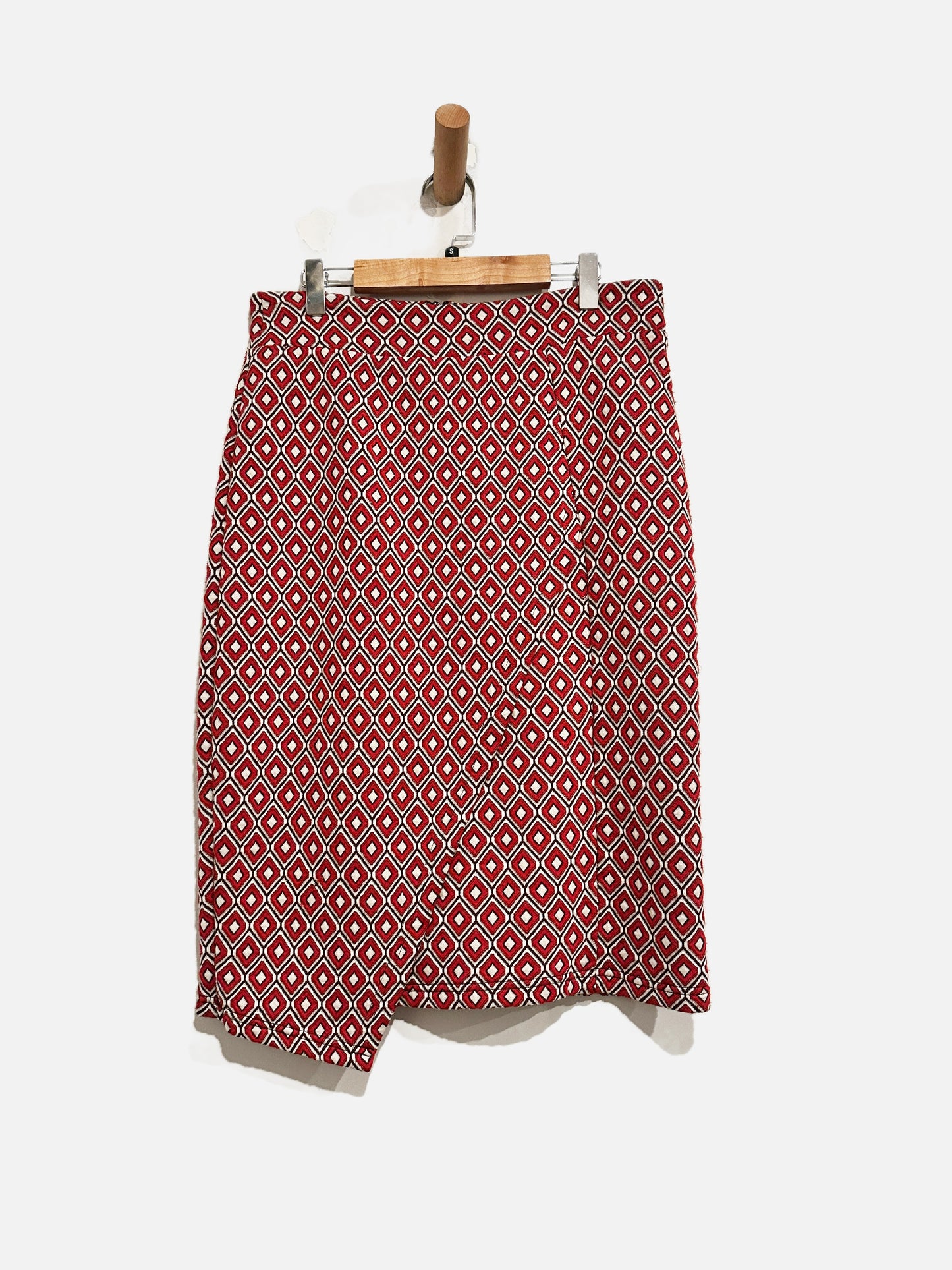 Anthropologie Maeve Wiles Red Pattern Pencil Skirt - Small