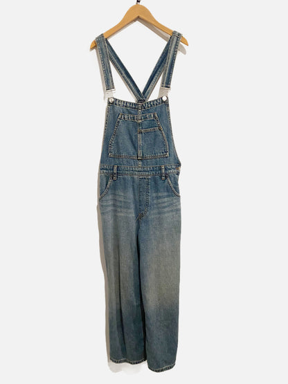 Free People Dark Wash Wide Leg Overalls - 28