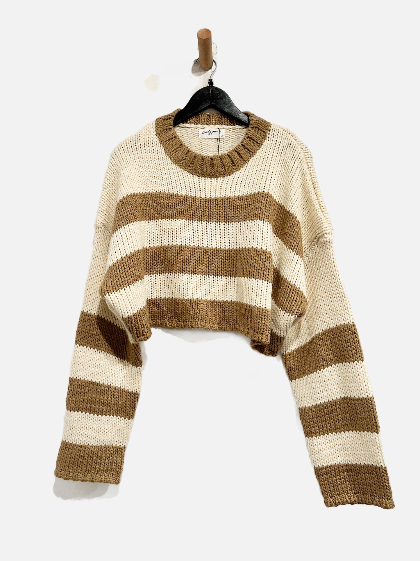 Carly Jean Cream Stripe Sweater - XL