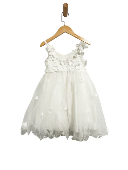 Azazie White Flower Tulle Dress - 4T