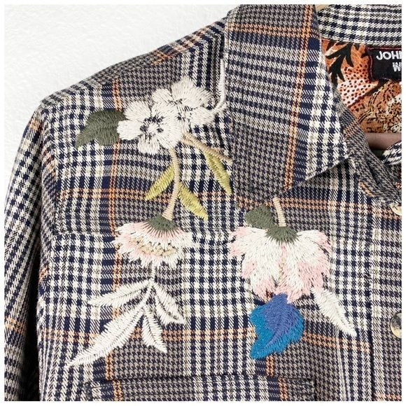 Johnny Was Freya Printed Shirt Jacket In Multi size Medium