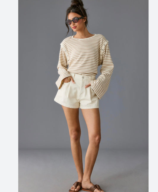 Maeve Brown and White Long Sleeve