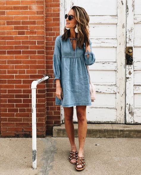 Madewell Chambray LS Dress - XXS