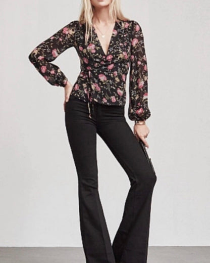 Reformation Stevie Wrap Top in Carondelet Floral