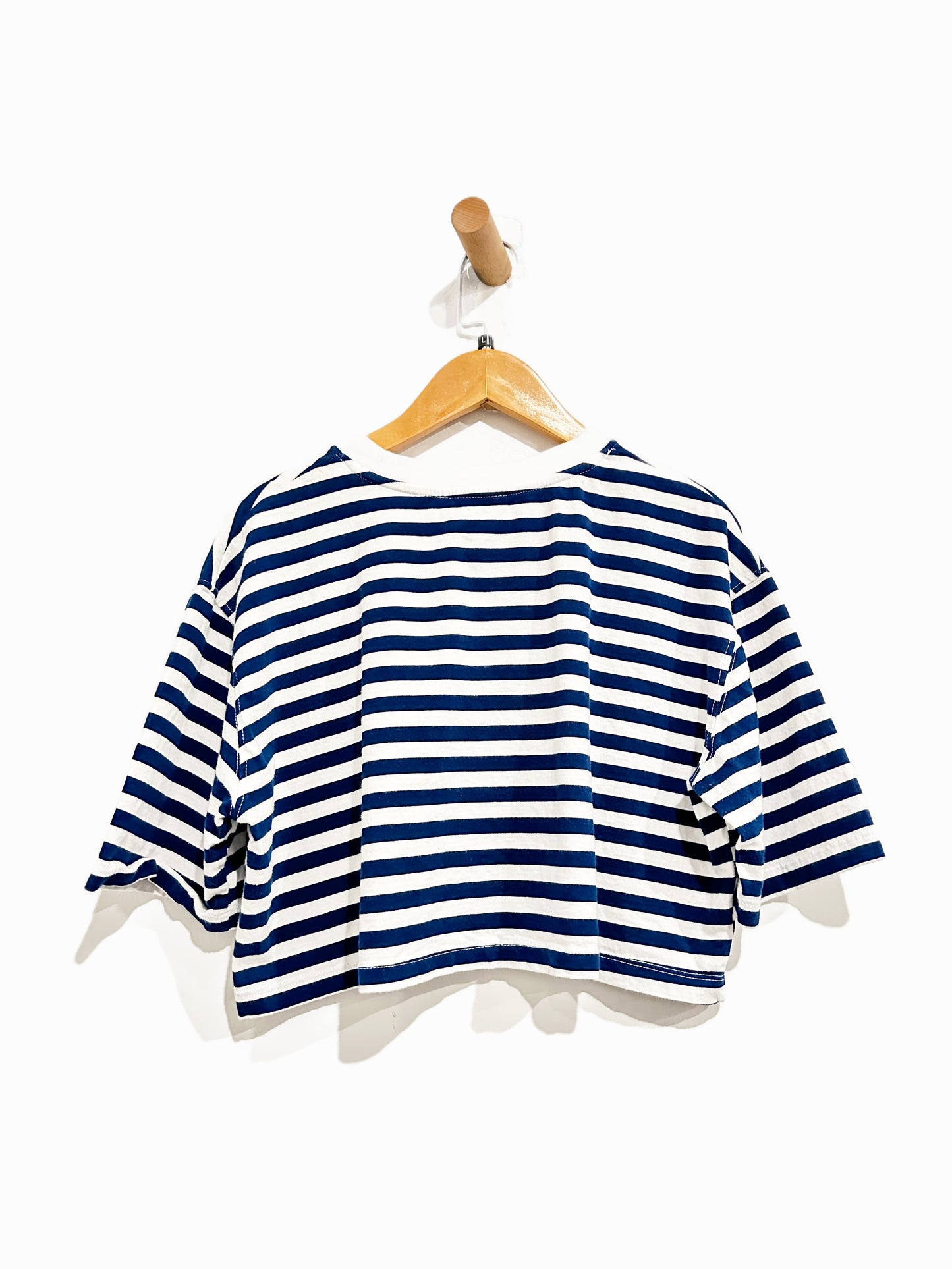 Zara Blue and White Stripe Crop Top - Large