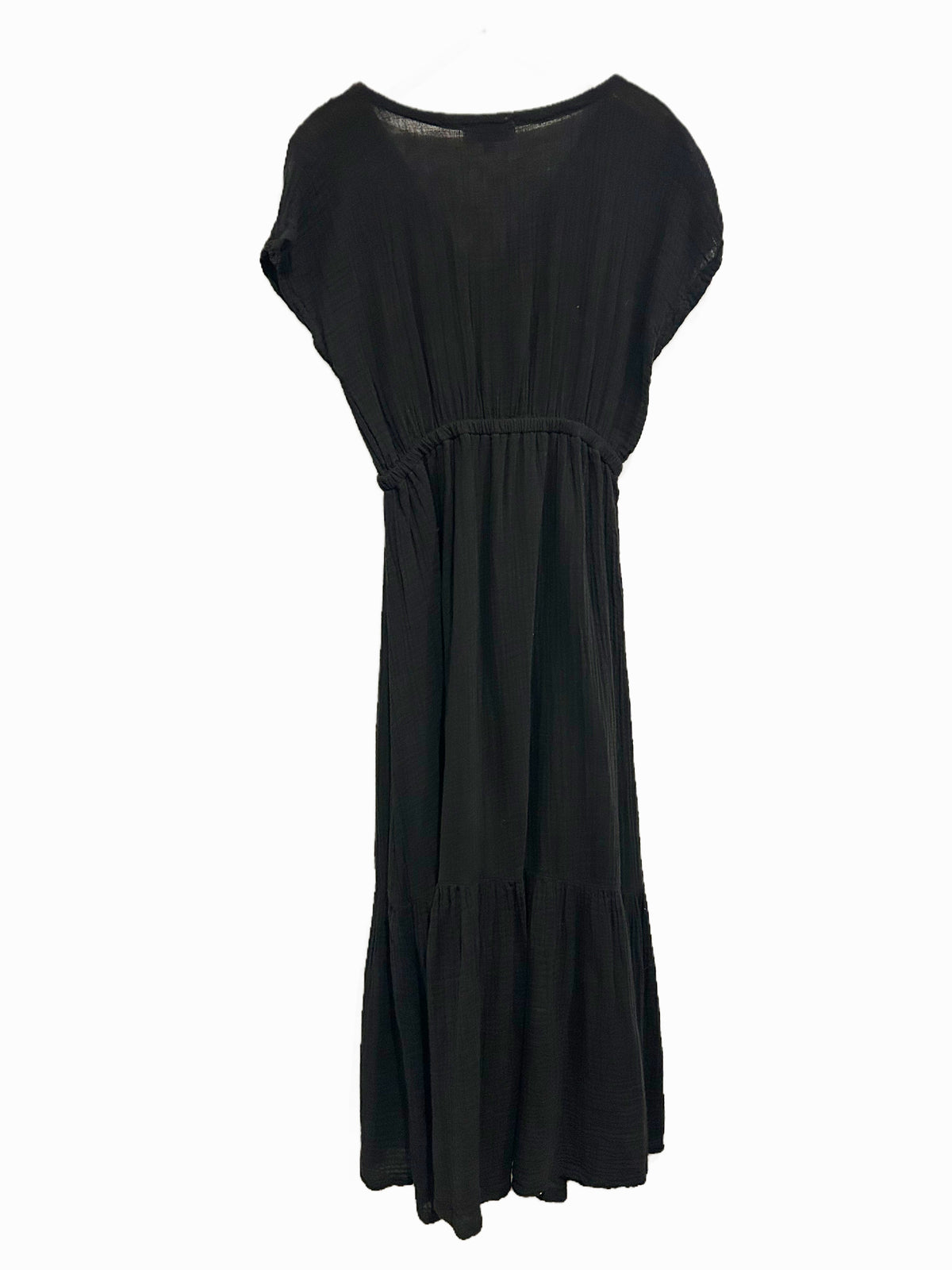 Michael Stars Rylee Gauze Midi Dress in Black - XS