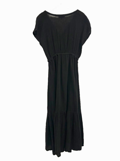 Michael Stars Rylee Gauze Midi Dress in Black - XS
