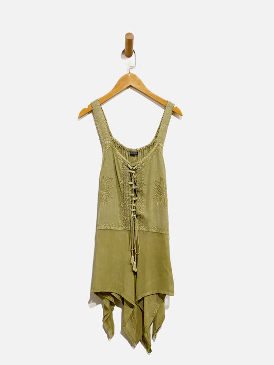 NN Y2K Green Embroidered tank Top