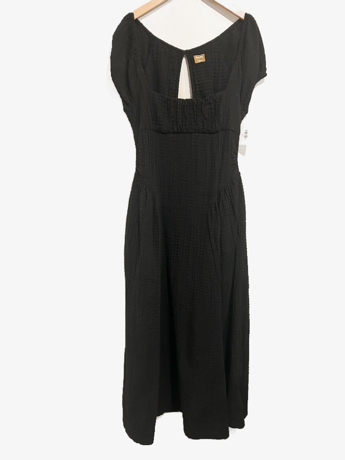 Free People Free-est Ciara Pucker Midi Dress in Black - Small