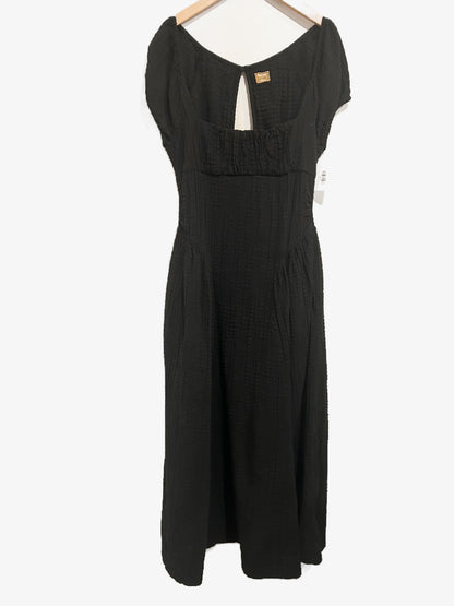 Free People Free-est Ciara Pucker Midi Dress in Black - Small