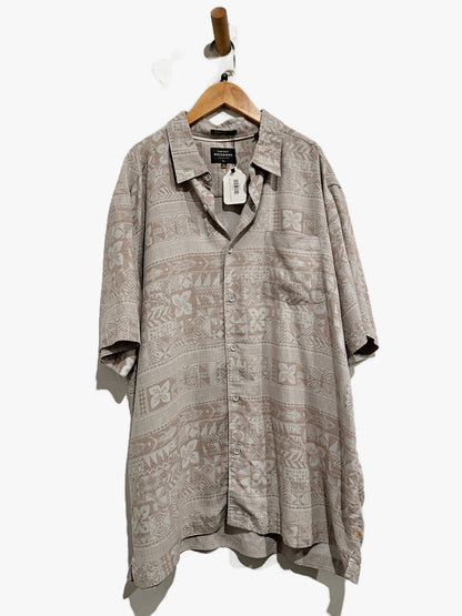 Quicksilver Waterman Gray Hawaiian Print Shirt - XL