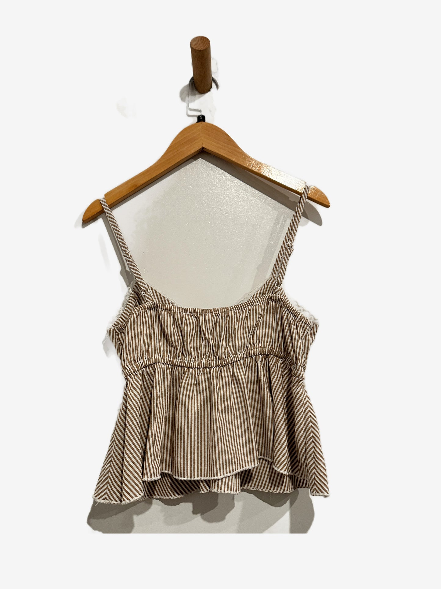 RSQ Brown Striped Babydoll Tank - Small