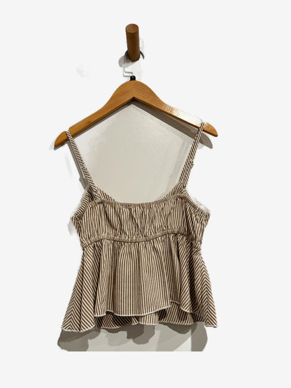 RSQ Brown Striped Babydoll Tank - Small
