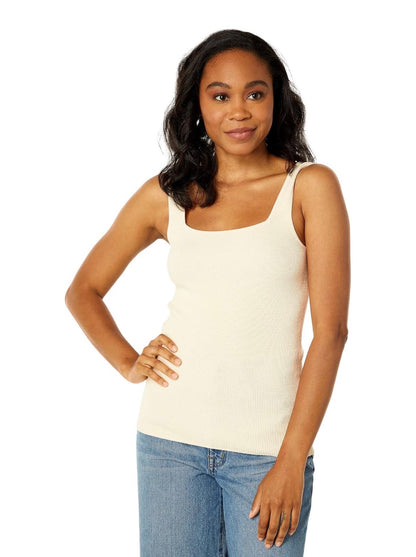 Madewell Bradbury Square-Neck Sweater Tank in Antique Cream - Large