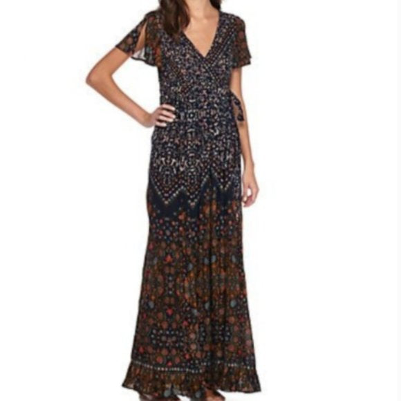 Patrons of Peace Navy Floral Maxi Dress -Small