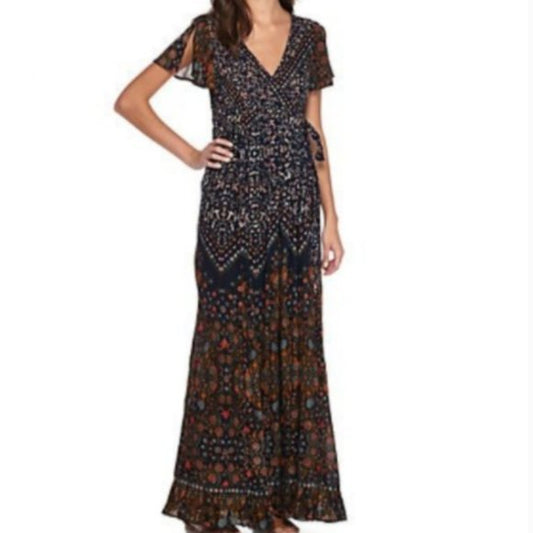 Patrons of Peace Navy Floral Maxi Dress -Small